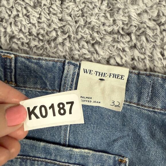 Free People We The Free Palmer Cuffed Jeans Women's Size 32 Paint Splatter Boho - Picture 16 of 16